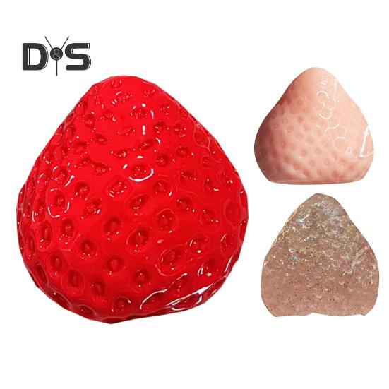 

3Pcs Strawberry Squeeze Toy Stress Relief Red Pink Clear Strawberry Pinch Сенсорна іграшка Kids Adult Soft TPR Stress Ball Simulator Fruit Fidget Toy різнокольоровий