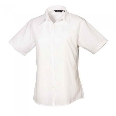Premier Womens/Ladies Poplin Short-Sleeved Blouse