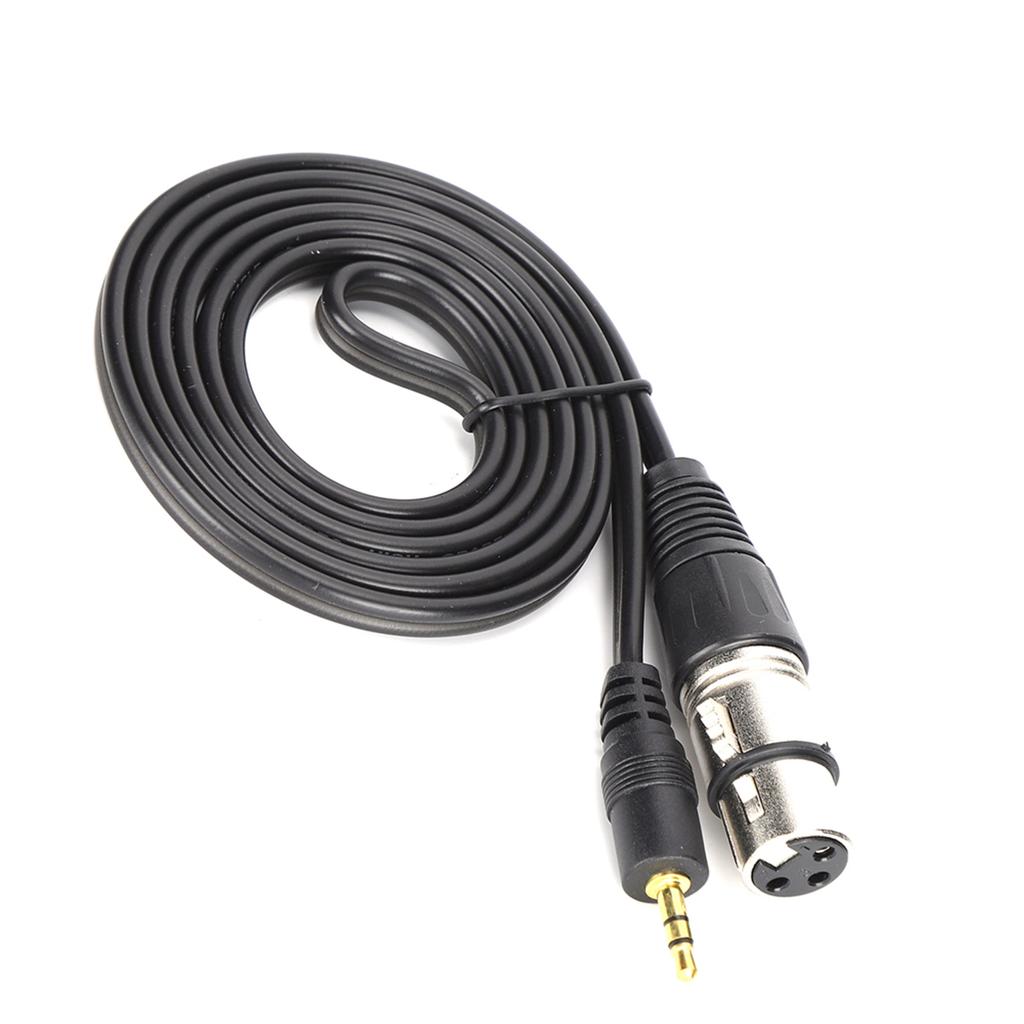 Microphone Cable 3.5mm Male to XLR Female PVC Microphone Cord for Digital Camera and PCBlack 1.5m 4.9ft