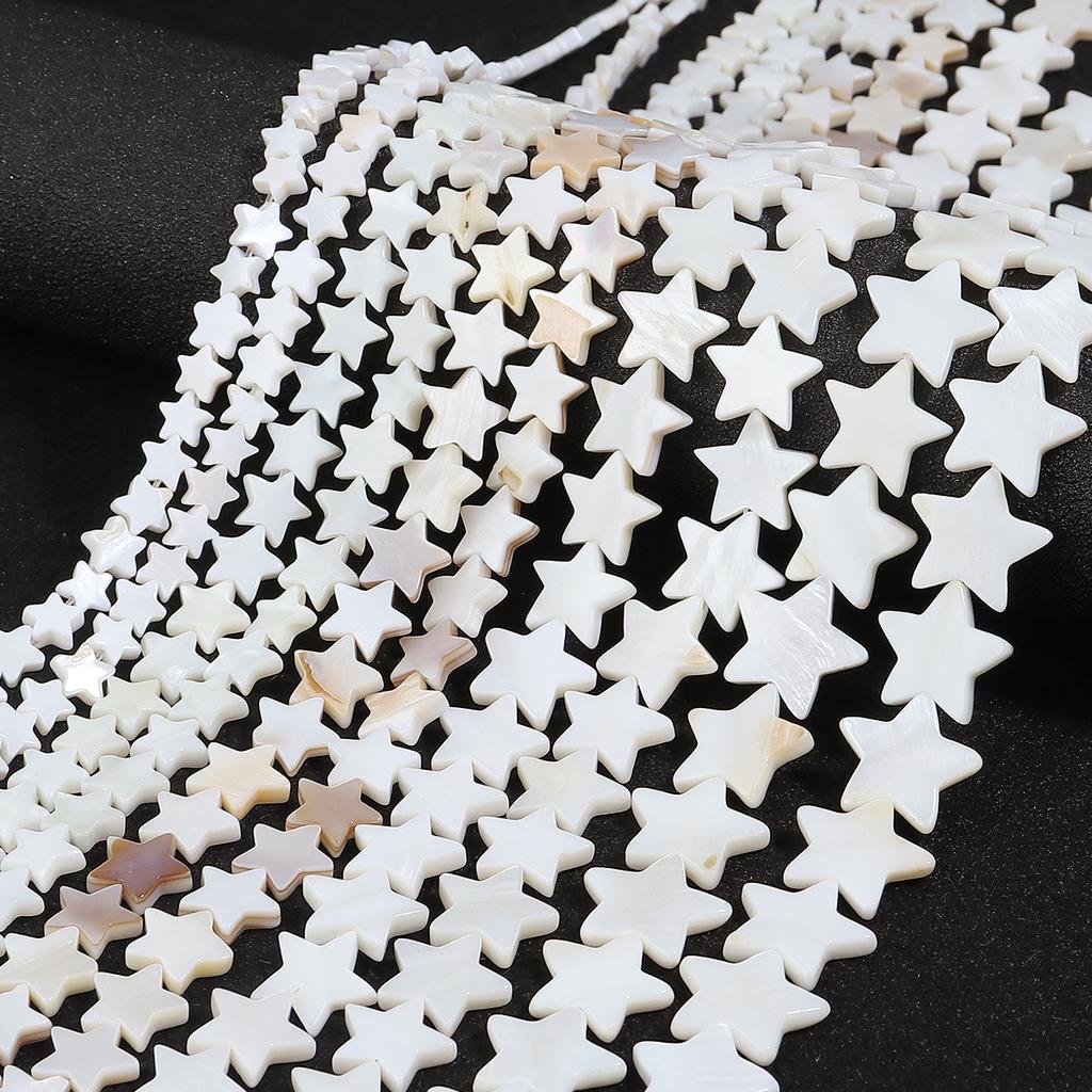 1strand Star Shape Shell Beads White Shell Charms Multiple Size Loose Beads For Necklace Bracelet Jewelry Making Accessories