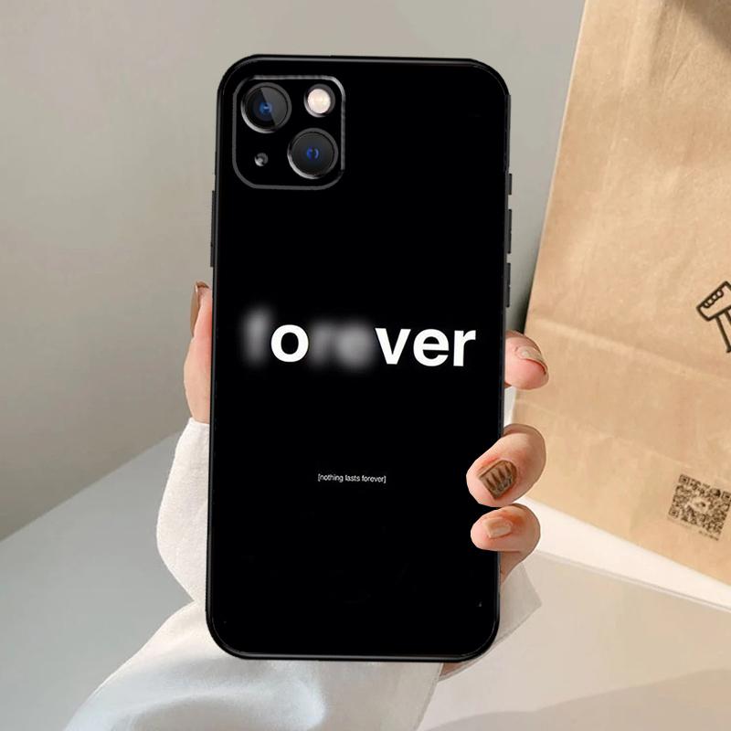 Sad Depression Black Word Phone Case For iPhone 16 15 14 11 12 13 Pro Max Mini Plus X XS Max XR Cover Coque