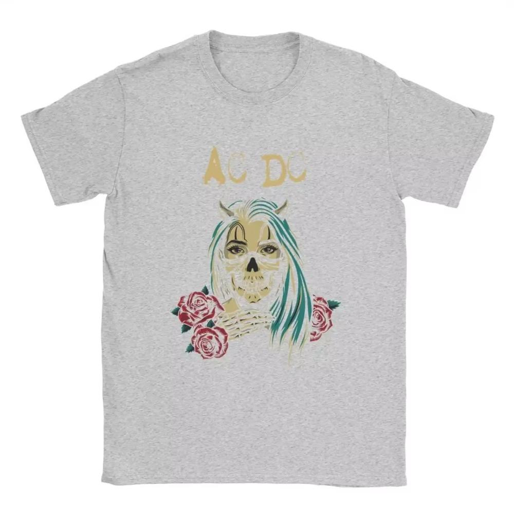 Men T-Shirt AC Band Music DC Ghost Flower Casual 100% Cotton Tees Short Sleeve Cool Hip Hop Harajuku T Shirts Crewneck Printing