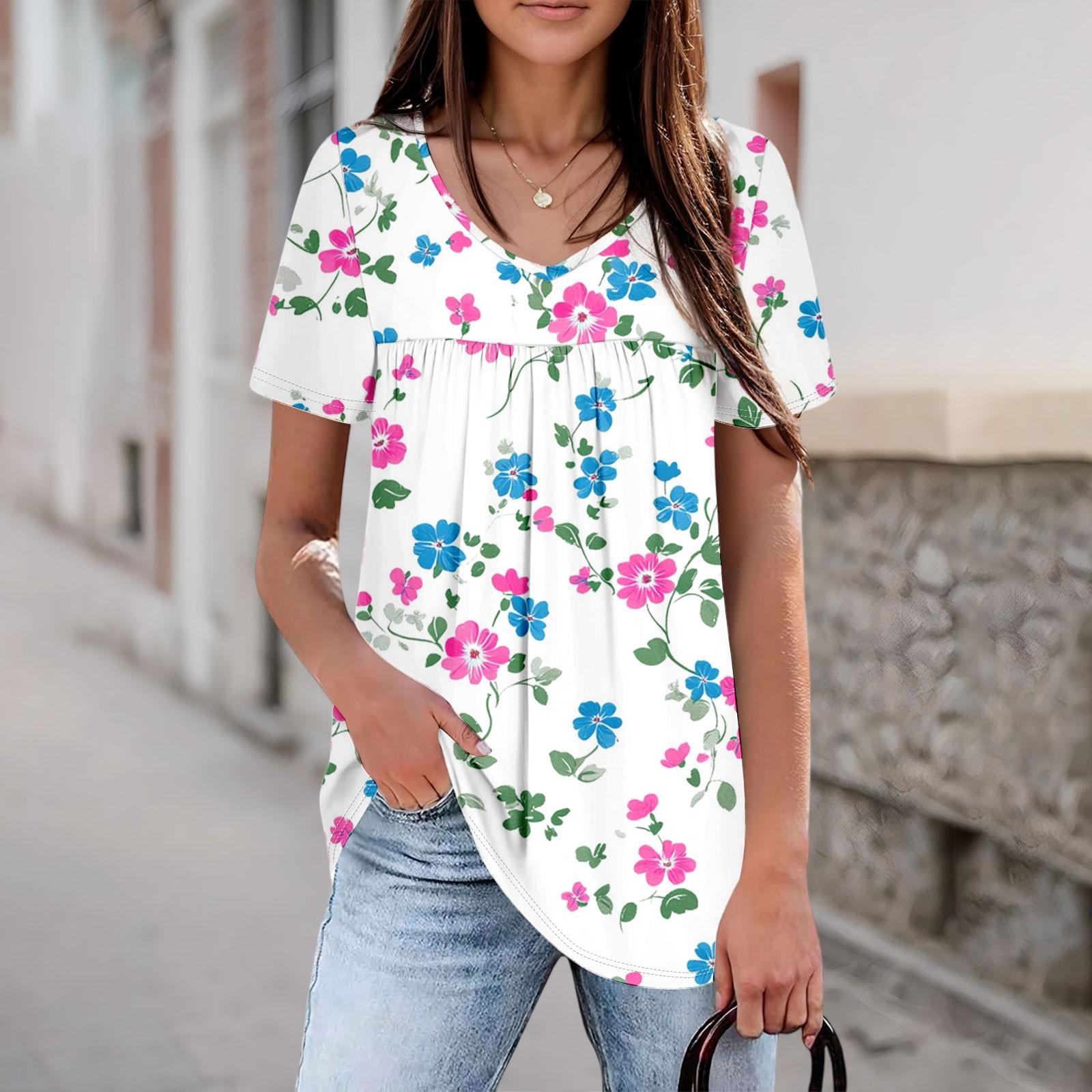 

Женский повседневный топ с V-образным вырезом и короткими рукавами, плиссированный на груди, с короткими рукавами XL белый