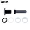 Accessories Brass Big Size Assembly Matte Black Bathroom Basin Vessel Sink Push Down Pop up Drain Plugs Without Overflow