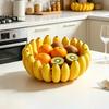 3D Printed Banana Shape Fruit Bowl Funny Decorative Fruit Plate Desktop Key Bowl for Home Kitchen Dining Room