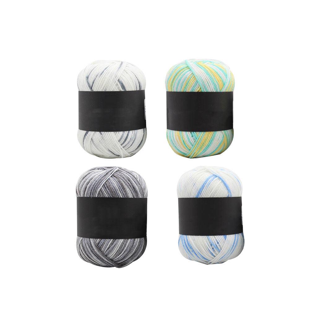 5 Rolls Multicolor Gradient Cotton Yarn for Hand Knitting Crochet Projects Sweaters Hats Gloves Scarves Shawls Christmas Gifts
