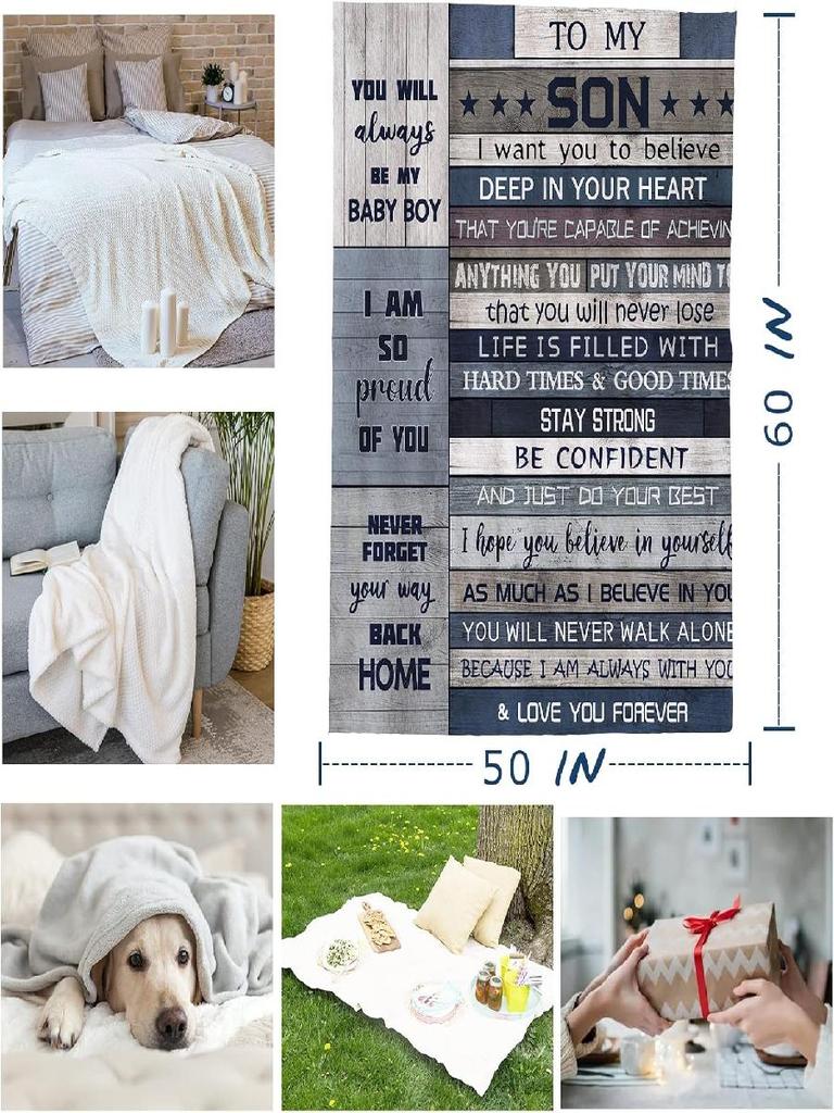 Yamco Son Gift Blanket  Birthday Gifts for Son Throw Blankets x   Sons Presents from Mom Dad  Sons Fathers Day Christmas Wedding