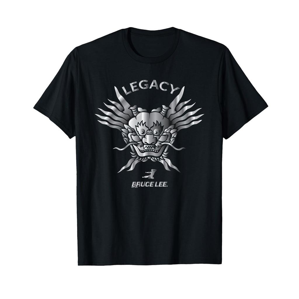 Bruce Lee Silver Dragon Face Legacy T-Shirt