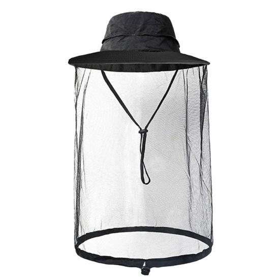 

Шляпа-сетка от комаров для мужчин и женщин, шляпа-буни с широкими полями для защиты от солнца чёрный