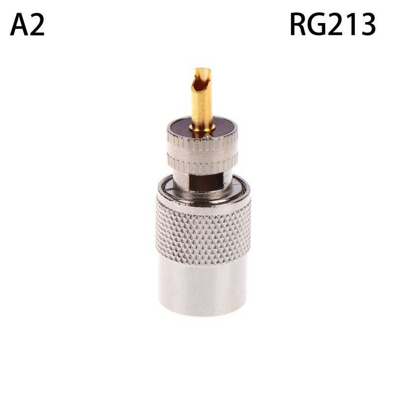 1Pc Pl259 Solder Connector Plug With Reducer For Rg8X/ Rg213 Coaxial Cable Nickel Plated Brass Gold Contacts High Reliability