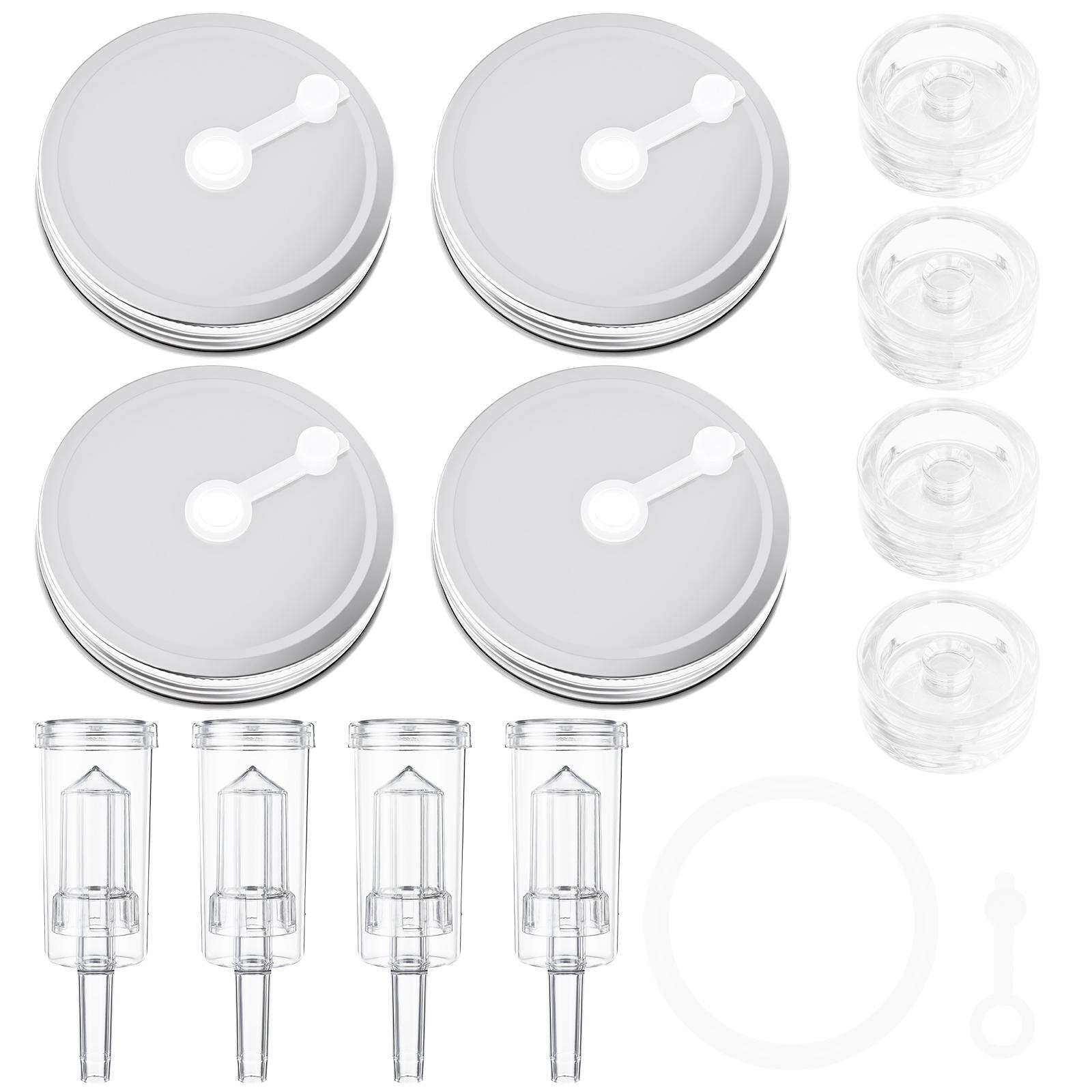 

Fermentation Kit Wide Mouth Jar Pickling and Sauerkraut Kit with Glass Fermentation Weights Reusable Fermenting Lids for Pickles прозорий