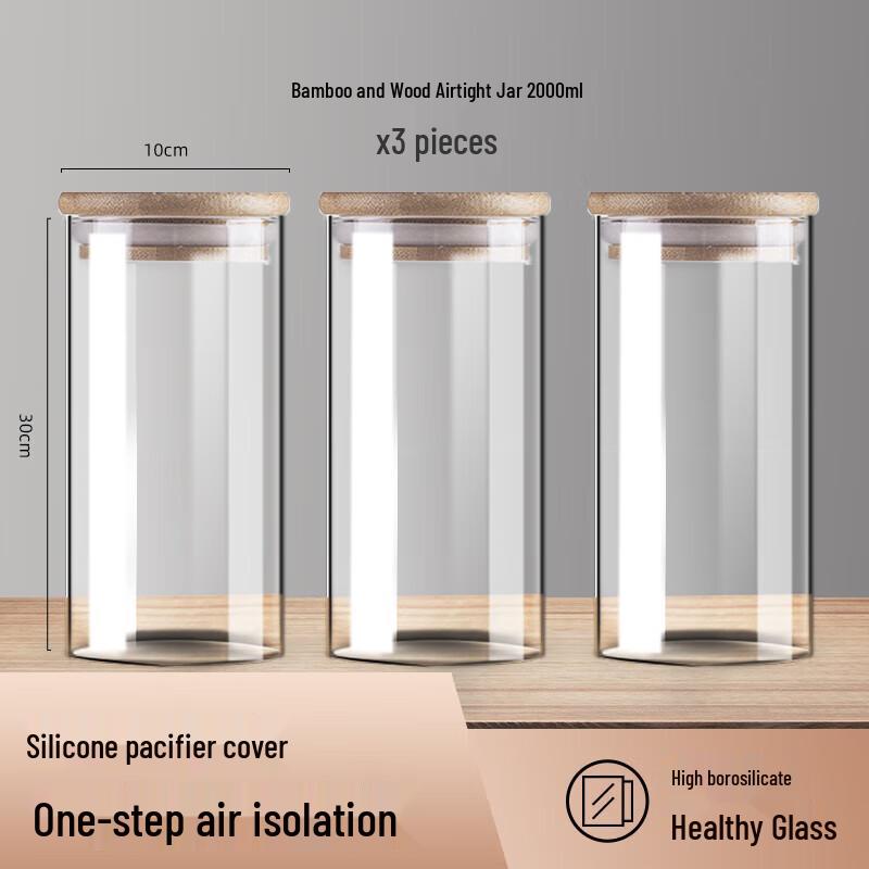 Food-Grade Lidded Tea Storage Jars (3-Pack)