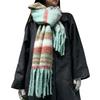 Autumn and winter new versatile imitation cashmere high-end women's warm and thickened scarf simple scarf woven fringed shawl