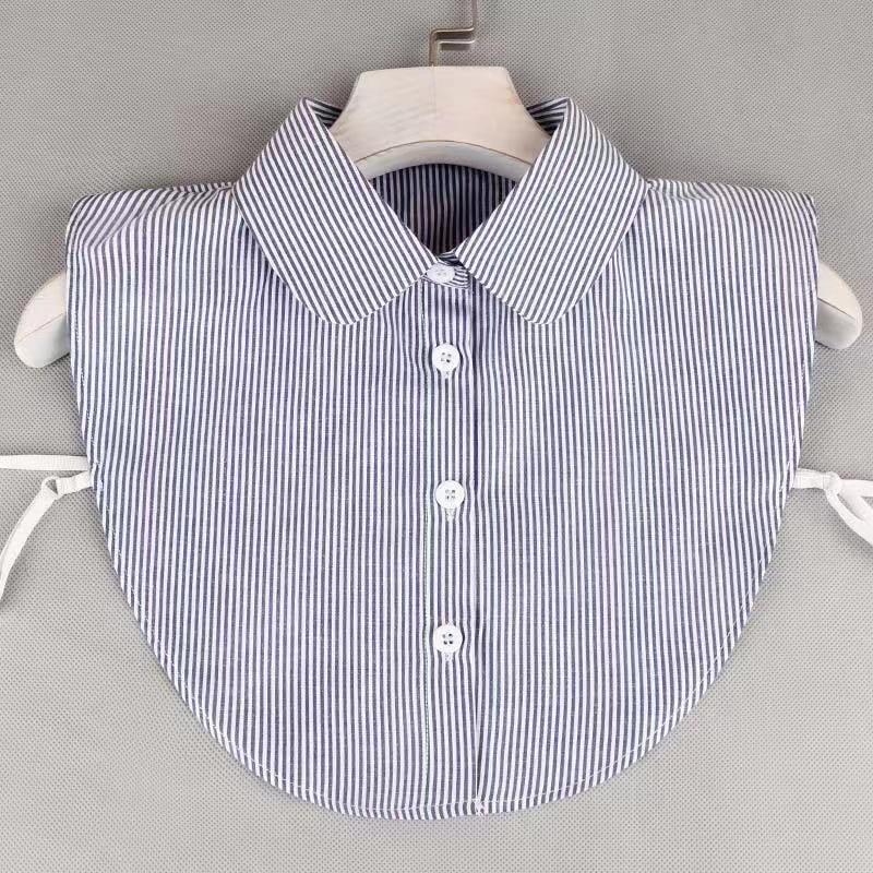 Ins Fake Collar Plaid Shirt Detachable Collars Solid Shirt Womens Dickie Collar White Girls Top Clothes Dickey Collar For Women
