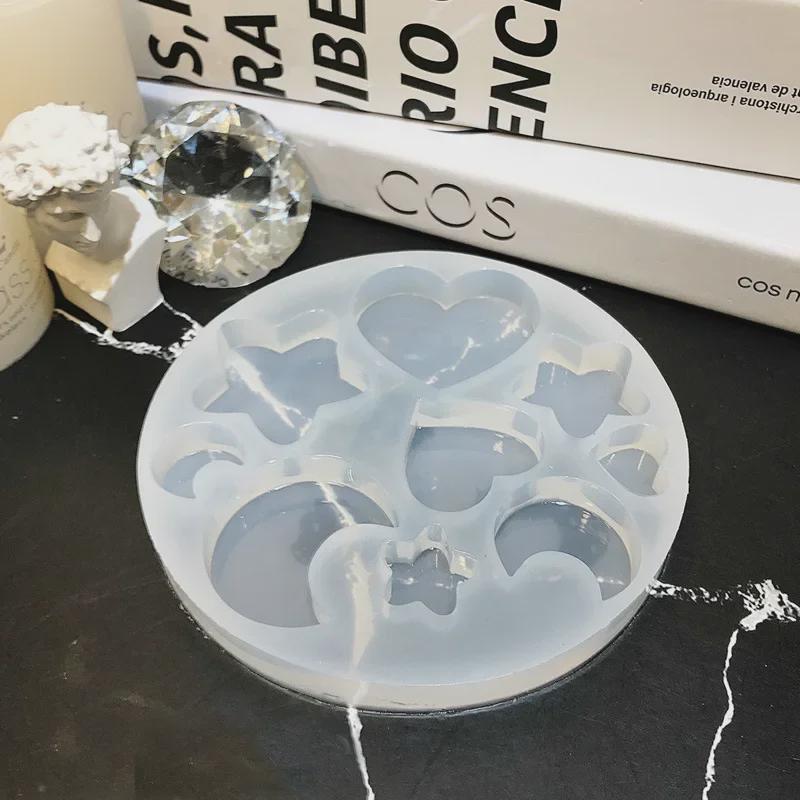 Pandantiv breloc cu cinci colțuri, stea și lună, mucegai din silicon, pentru decorare manuală