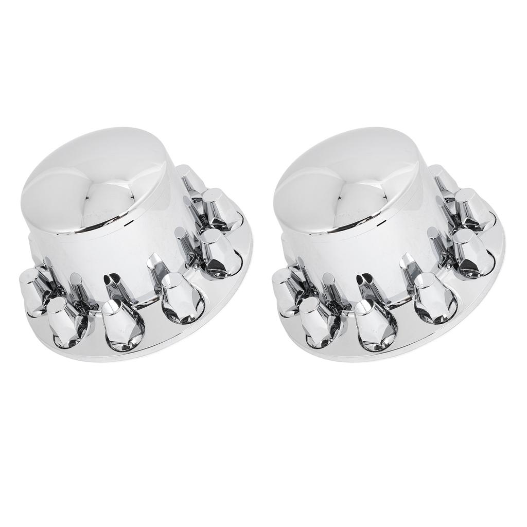 2PCS Rear Wheel Axle Covers Kit Chrome Plated Prevent Rust for Most Trucks Trailers Vehicles with 33mm Flange Lug Nuts