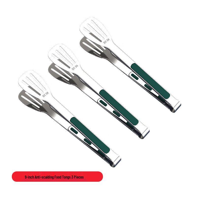 Yiceng 304 Stainless Steel Anti-Scald BBQ Food Tongs - 3-Piece Set