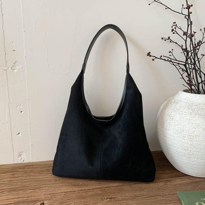 Women's Large Capacity Suede Leather Tote - 2024 Casual Autumn/Winter Shoulder Bucket Bag