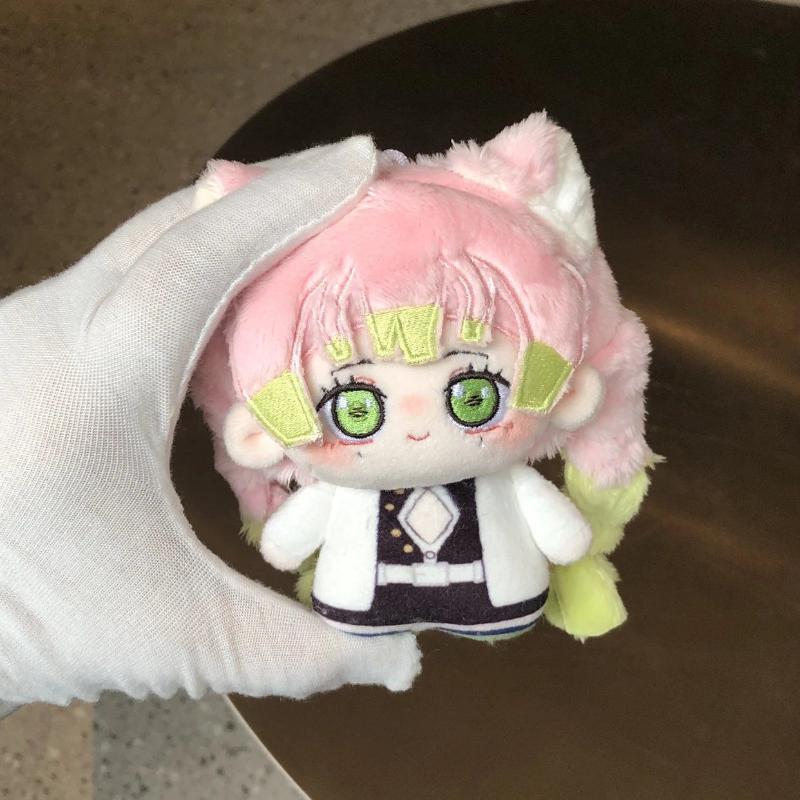 Demon Anime Figure Giyu Tomioka Mitsuri Kanroji 10Cm Cotton Doll Plush Keychain Toy Cute Desktop Decoration Gift For Fans