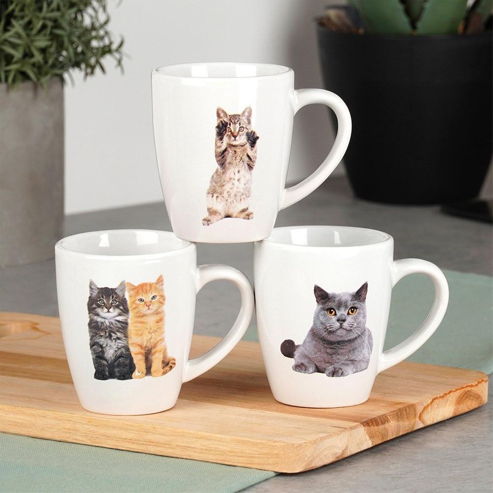 3x Kubki Koty Kotki Zestaw Kubków do Picia Kawy Herbaty Ziół na Prezent