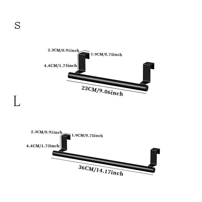 Towel Rod Steel Metal Wire Over Cabinet Towel Rack Storage Organizer Bathroom Door Hanging Towel Rack Punch-free Rag Hanger