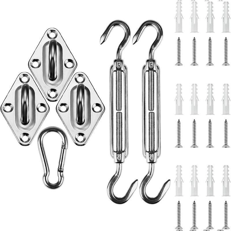 304 Stainless Steel Sun Shade Sail Hardware Kit for Outdoor Rectangular Canopies