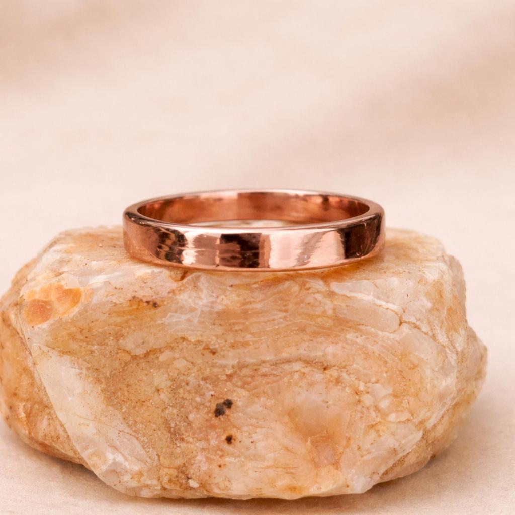 Pure Copper Minimalist Band Ring, Everyday Wear Simple Band, Promise Band, Handmade Jewelry