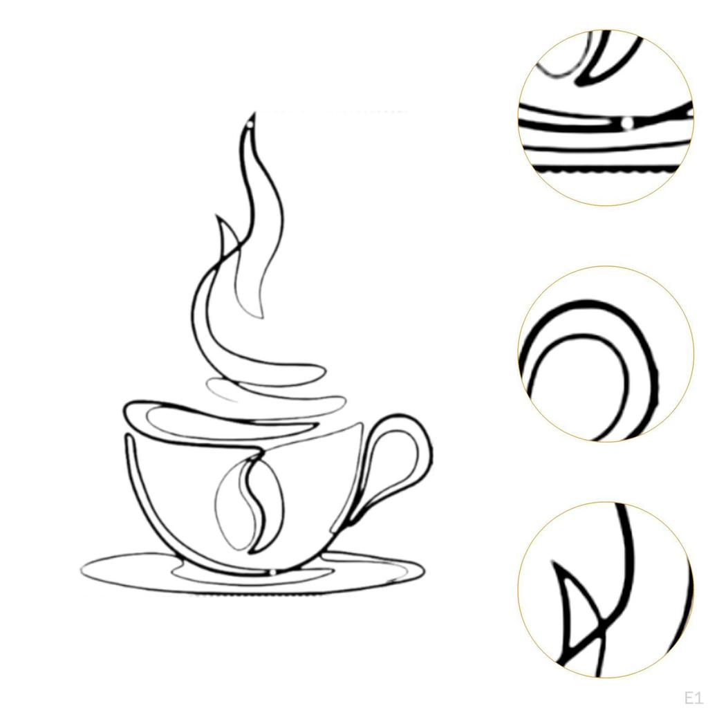 Coffee Cup Metal Wall Art Centerpiece Artwork Gift Craft Decoration Hanging Ornament for