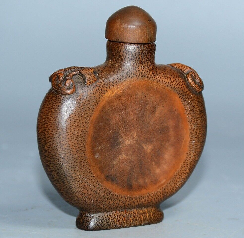 Collection Chinese Bamboo Intricately Carved Exquisite Statue Snuff Bottle Art