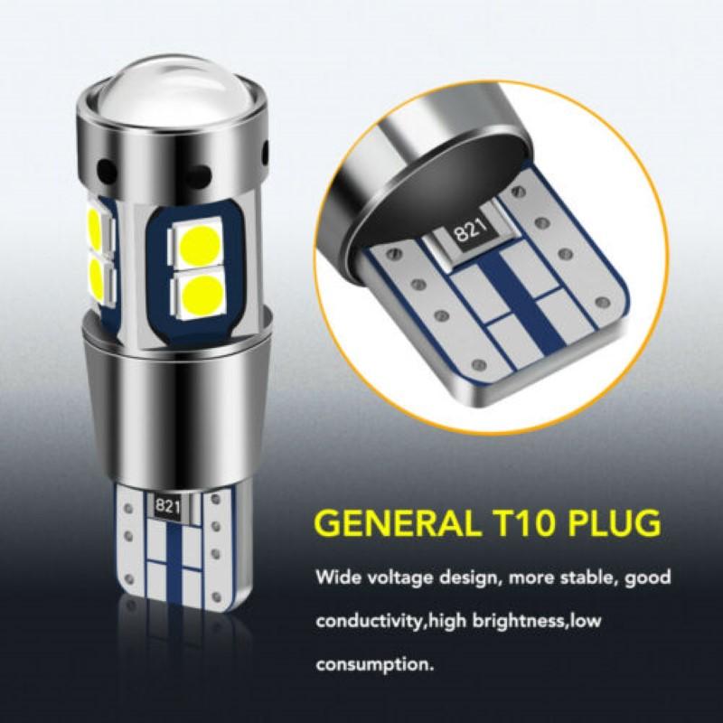 T10 501 W5w 3030 10smd billed feilfri Canbus side lyspærer hvit