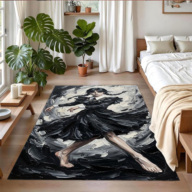 Crystal Velvet Rug Soft Non Slip Indoor Floor Mat Home DecorWednesday Addams