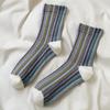5 Pair Retro Harajuku Socks Korean Style Mid-calf Socks Fashion Striped Socks  for Women