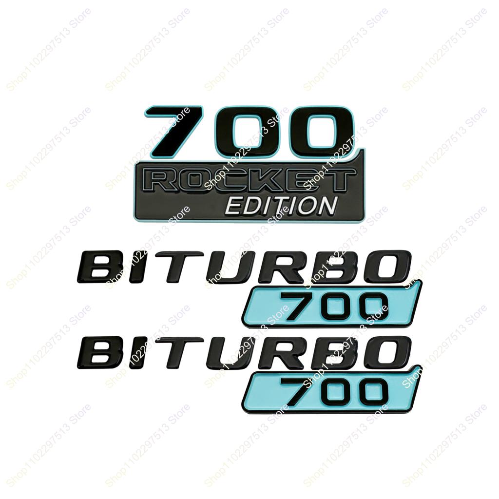 Glacier Blue ABS 700 800 900 ROCKET EDITIN BITURBO 700 800 900 Emblem Car Fender Trunk Sticker For G Class G700 G900 W463 W464