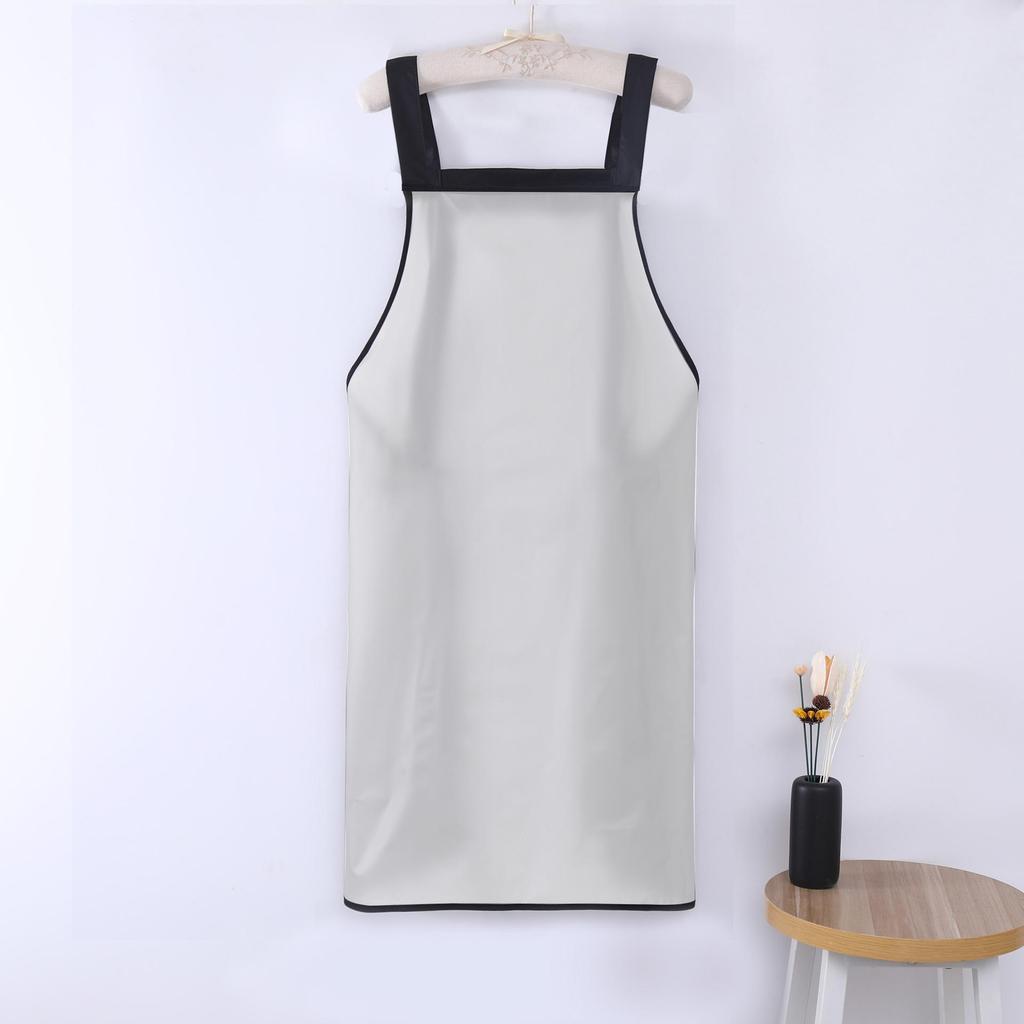 Waterproof Oil-Proof Semi-Transparent TPU Cooking Apron for Adults - Soft Leather, Hand Wiping, and Extended Coverage for Dishwashing.