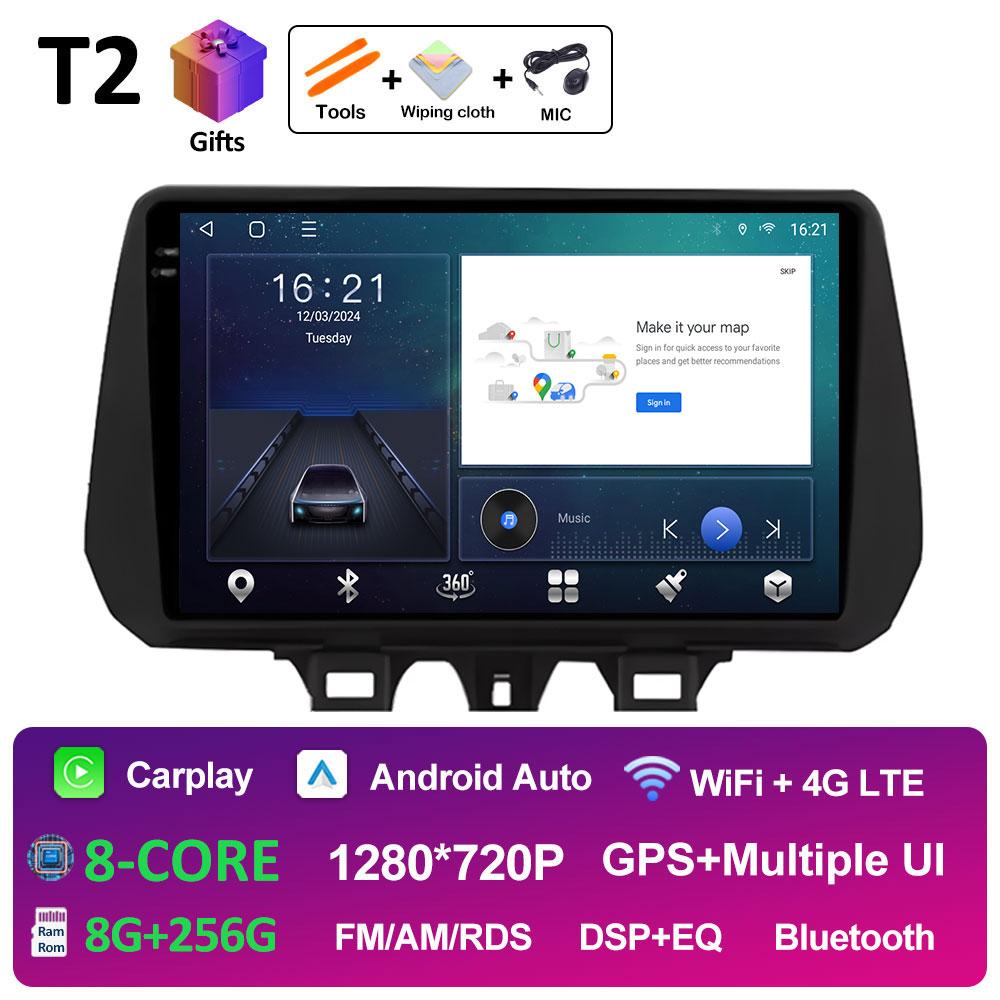 GPS Navigation Car Video For Hyundai TUCSON 2019 2020 2021 Radio Player Autoradio Bluetooth Cooling Fan QLED IPS Screen No 2 Din