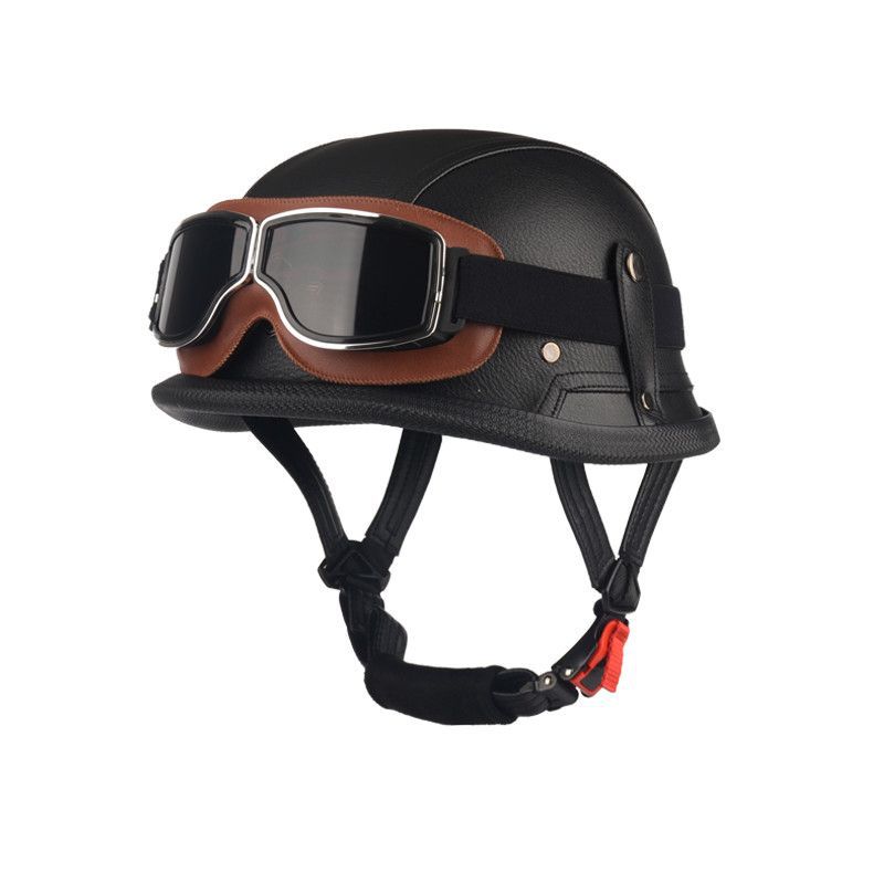 Pedal German Steel Helmet Cruise Retro Half Helmet Harley Men Motorcycle Helmet Motorcycle Floating Helmet Soldier Steel Helmet Leather Helmet