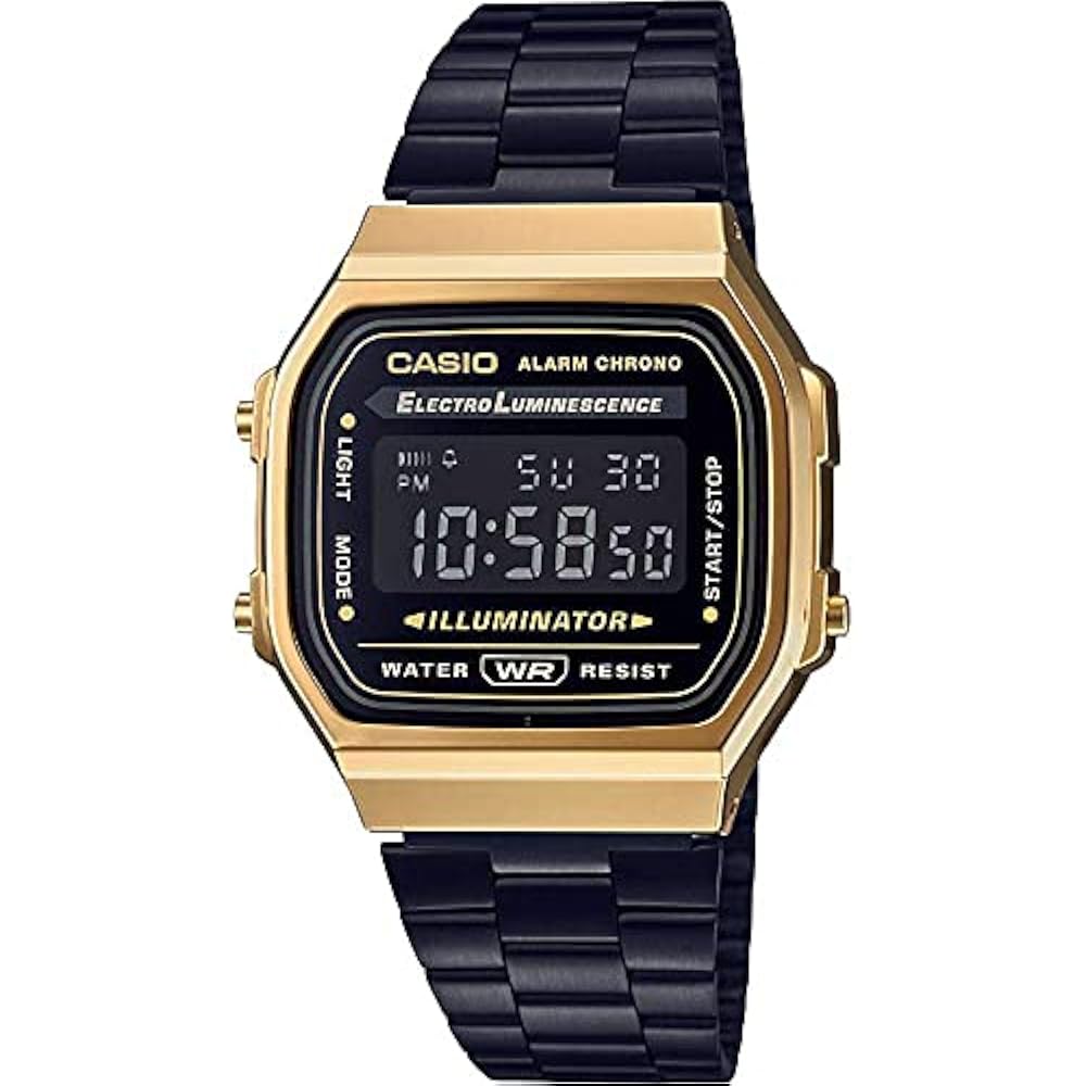 [Casio] CASIO Digital Watch Standard A168WEGB-1B Men's Women's Black x Gold Black Reversed LCD Ov...