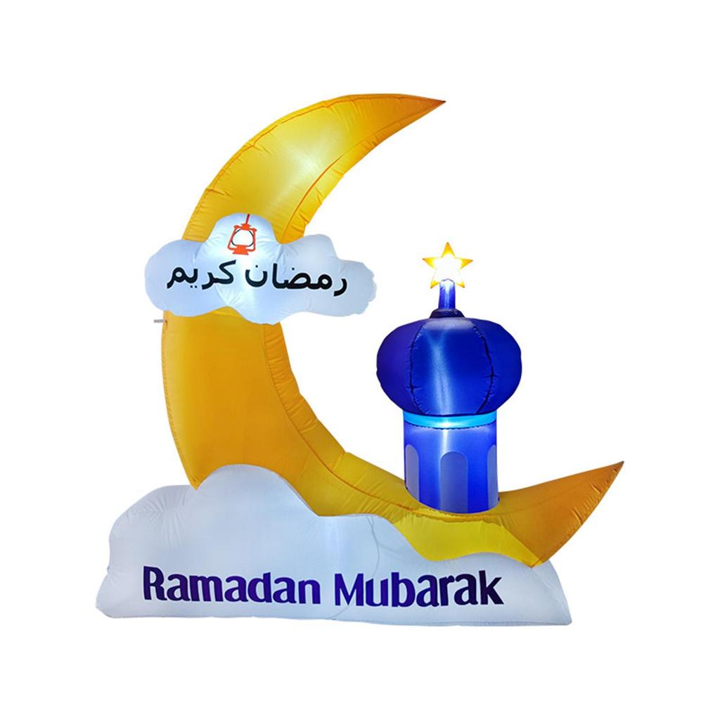 Décoration Gonflable Ramadan Eid Mubarak Décor Gonflable Célébration Sainte Créative Intégrant des LEDs Fêtes pour Jardin Pelouse