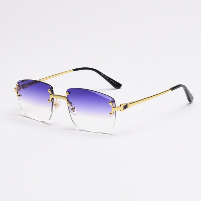 HBK 2022 Luxury Sunglasses Custom Designer Small Rectangle Sun Glasses 2022 Trendy Woman Rimless Sunglasses