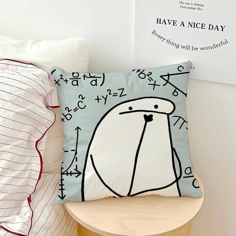 cute funny cartoon f-Flork of Cows meme cushion cover soft Pillow Case for Sofa Living Room Home office Decor Protective Covers