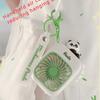 Portable Keychain Fan For Travel Small Cooling Fans Rechargeable Cute Panda Travel Fan Handheld Fan Gift