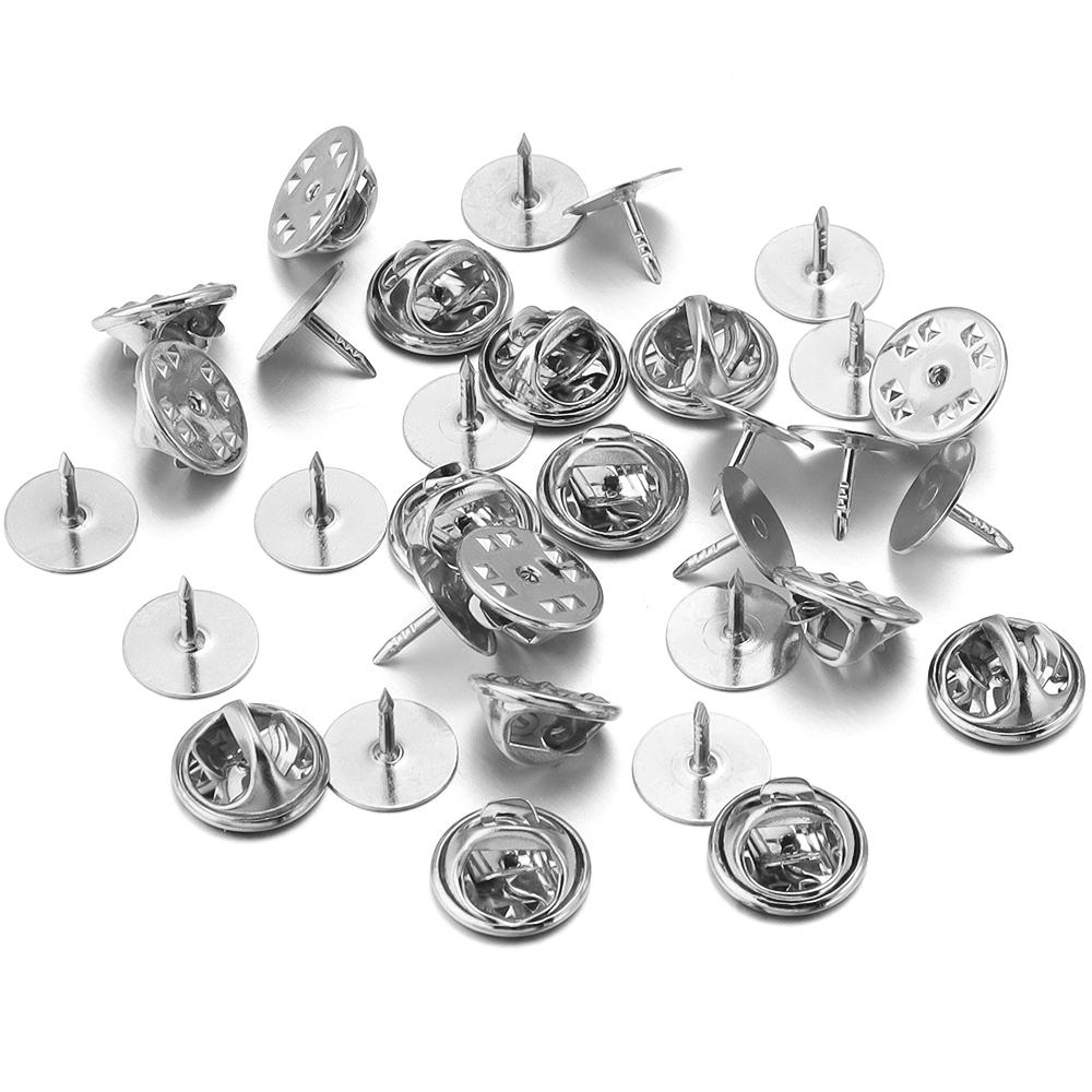 20sets Copper Locking Pin Back Brooch Badge Holder Metal Butterfly Brooch Buckle Badge Cufflinks For DIY Jewelry Making Supplies