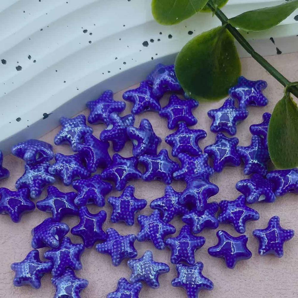 20pcs Ceramic Ceramic Spacer Loose Beads Fresh Color Jewelry Making Material Starfish Bead  Student