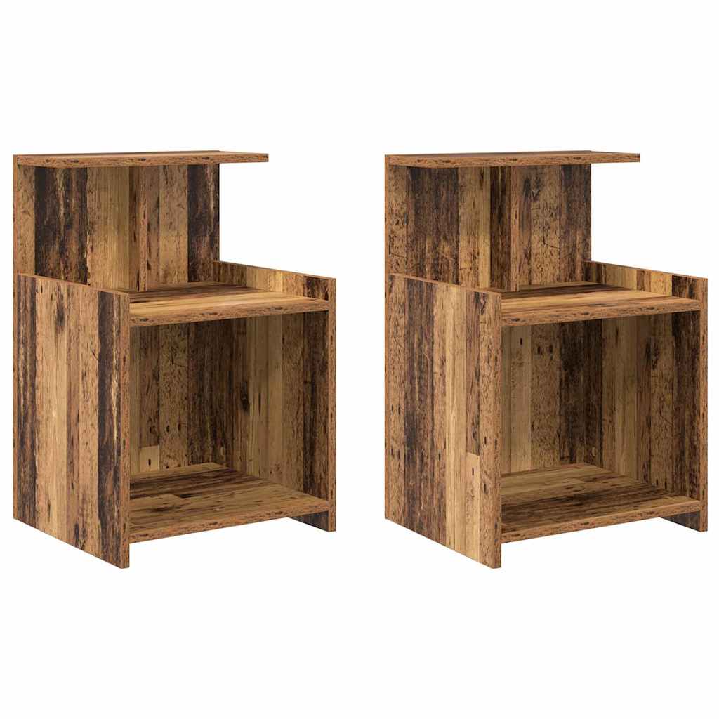 Nightstand 2 pcs Reclaimed Wood Look 40 x 35 x 60 cm Engineered Wood