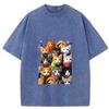 Funny Cartoon Kitty with Colorful Scarf Retro Unisex T-Shirt, 230 GSM Pure Cotton Crew Neck Short Sleeve, Cat Lover Gift