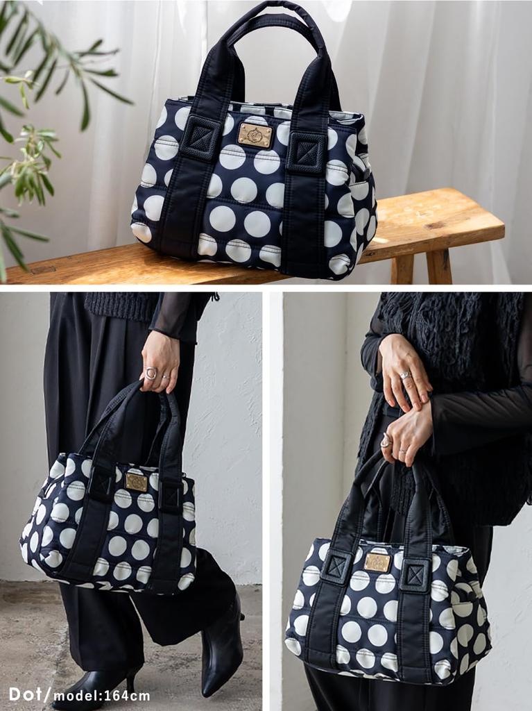 VITAFELICE Gesteppte Tragetasche (M) Damen blov-vf0042 (Gepunktet)