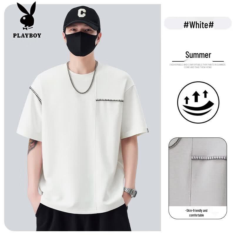 

PLAYBOY Men s Embroidered Breathable Short-Sleeve T-Shirt 3XL