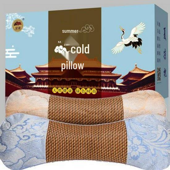 Xikang Ice Silk Mugwort Neck Pillow: Cylindrical Sleep Aid for Home with Cooling and Neck Protection.