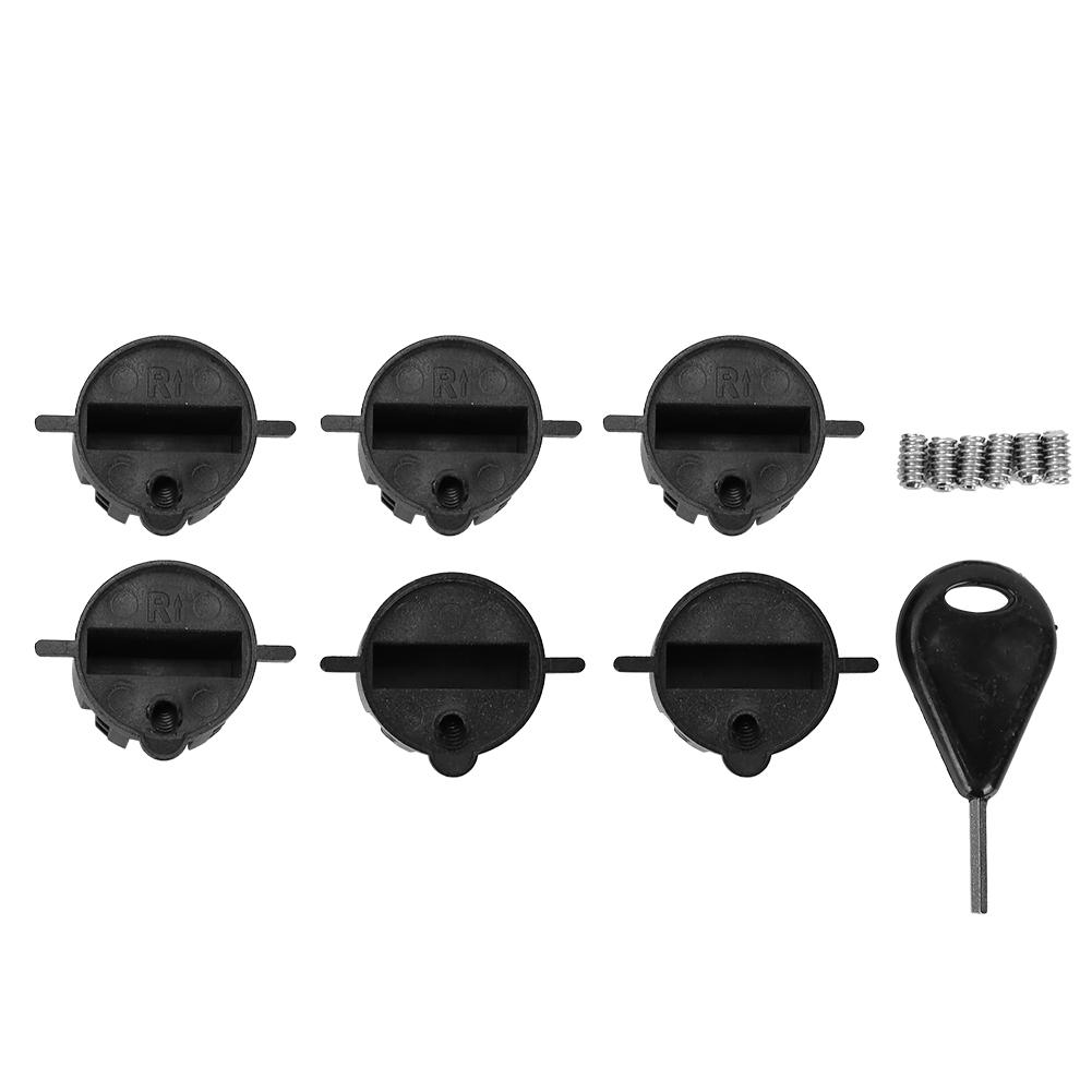 6pcs Plastic Cup Plug Surfboard   Round Surf Fin Plug   Box Fin Plug & Screw Key(Black)