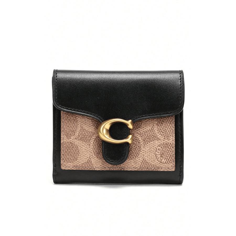 

Стильный женский кошелек Coach с застежкой-С, короткий кошелек-клатч Carteras с двухцветным принтом логотипа коричневый